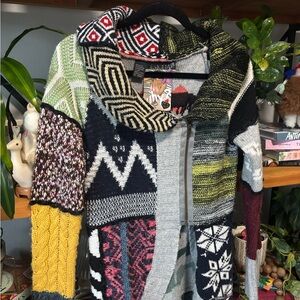 Desigual Women's Multicolor Patchwork Cardigan Sweater